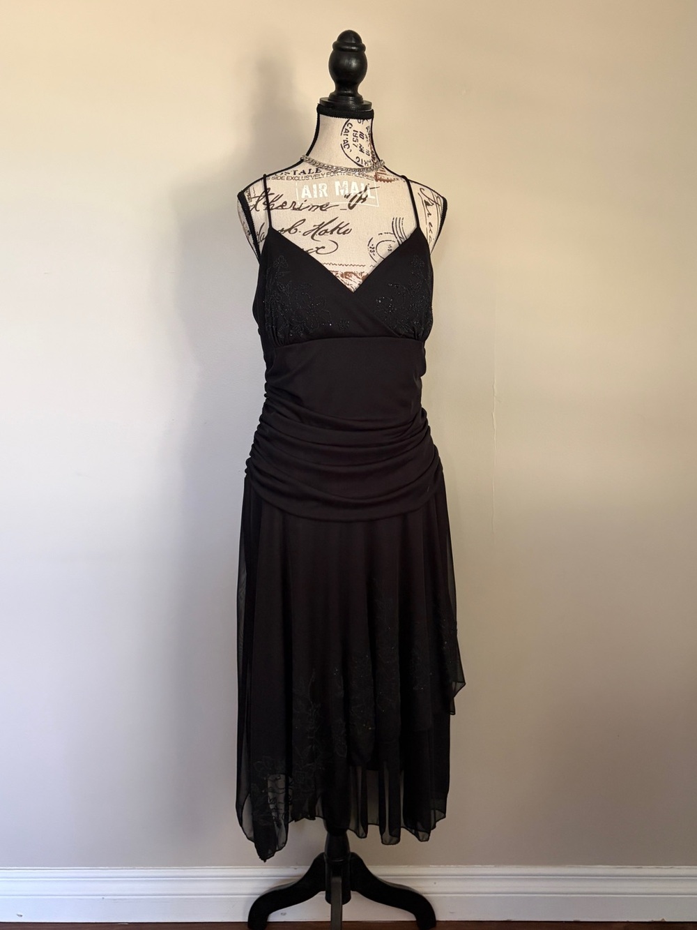 Y2K Jessica black beaded fairycore whismy goth dress